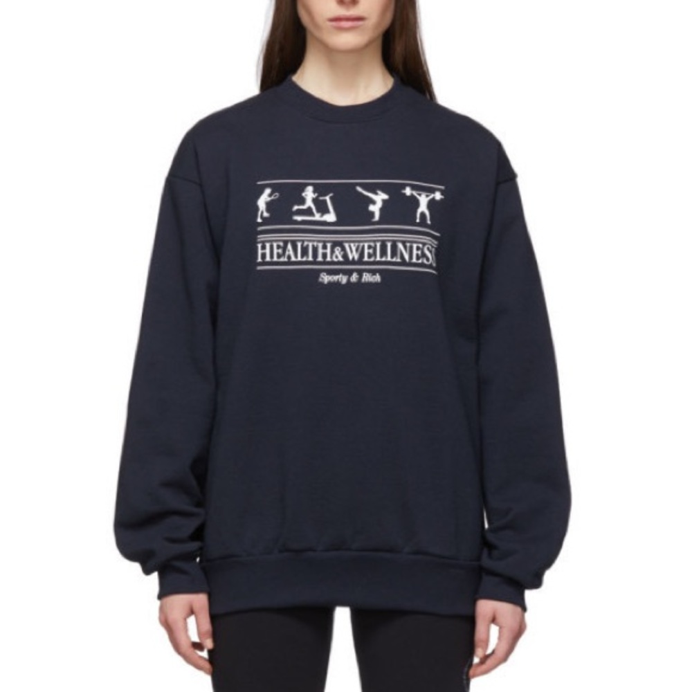 Sporty & Rich Navy Blue Health & Wellness Sweatshirt